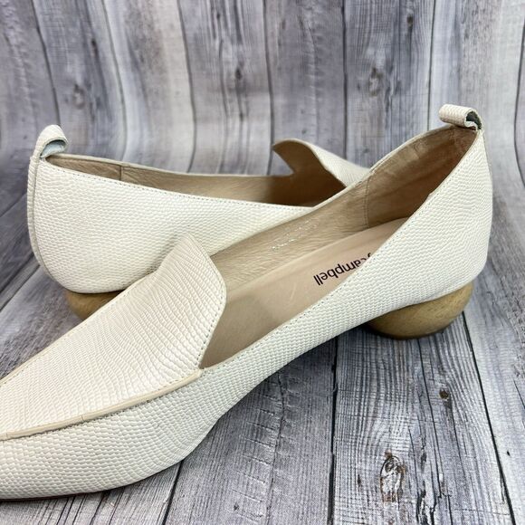 Jeffrey Campbell Viona Lizard Embossed Loafers Pointed Toe Sculpted Boho Heel 10 - Picture 8 of 12